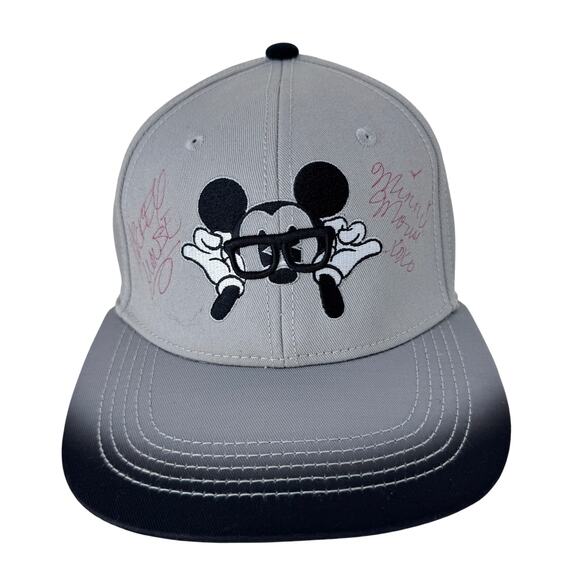 Disney Parks Mickey Mouse Snapback Cap Casual Ombre Gray Black Unisex One Size - Picture 2 of 12